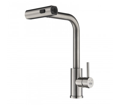 Смеситель для кухни с мультифункциональным изливом Raffine F203L, сатин