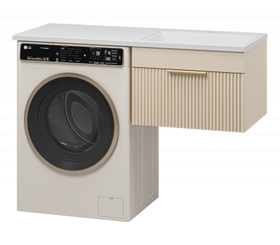 Тумба под раковину Brevita Enfida 60 под стиральную машину подвесная (бежевая) с раковиной Эстет Даллас 120 правая УТ000016088 Тумба под раковину Brevita Enfida 60 под стиральную машину подвесная (бежевая) с раковиной Эстет Даллас 120 правая УТ000016088