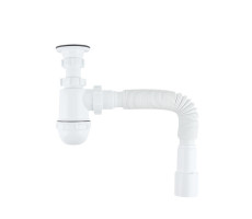 Сифон бутылочный IDDIS Optima Home 1.1/4x40мм, с выпуском и гофротрубой 40/50мм 900BVG0010VD 