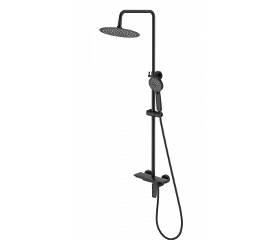Душевая стойка, чёрная матовая  SantiLine SL-9011MB 