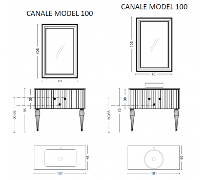 Тумба Armadi Art Canale 100 белая + Хром 843-100-WCR 