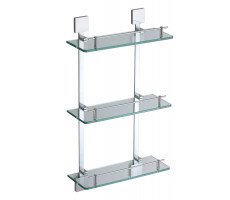 Полка Savol прямая тройная стеклянная 40см S-06522A-3 хром Полка Savol прямая тройная стеклянная 40см S-06522A-3 хром