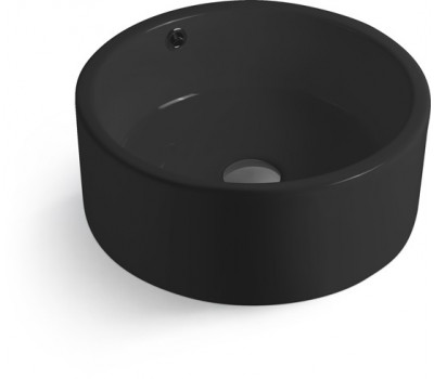 Раковина керамическая чёрная матовая SantiLine SL-1057MB 