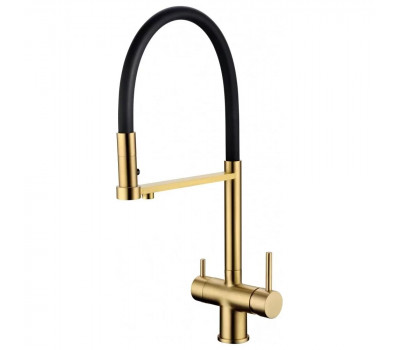 Смеситель для кухни с гибким изливом Grocenberg GB4095MG, матовое золото 