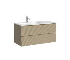 Тумба подвесная SANCOS Folk левая 995х445х500, c двумя ящиками оснащенными доводчиками, Капучино, арт.FL100LCP 