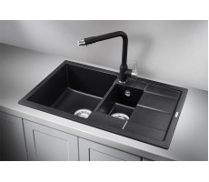 Кухонная мойка GRANULA 7802, ЧЁРНЫЙ, кварц 