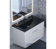 Раковина для ванной 80 см, Uperwood Foster Quartz, черная матовая, уголь 291030038 Раковина для ванной 80 см, Uperwood Foster Quartz, черная матовая, уголь 291030038