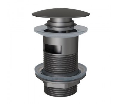 Донный клапан для раковины с переливом Knotlor BM9011GM оружейная сталь  