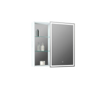 Зеркало-шкаф CONTINENT Aperio LED 800х800 правый с розеткой МВК007 