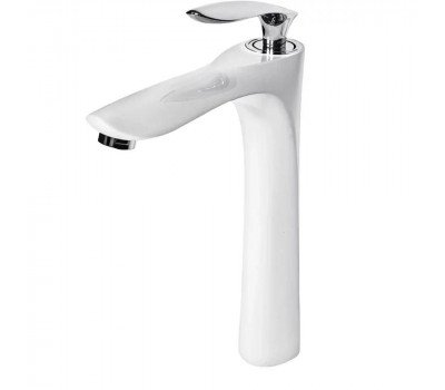 Смеситель для раковины высокий Grocenberg GB3001WC, белый/хром 