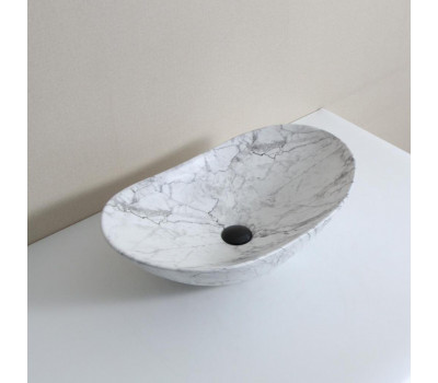 Раковина Ceramalux 1575 белый мрамор белый 