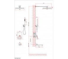 Душевая система D&K встраиваемая с изливом Bayern.Liszt DA1515605A04 черный матовый 