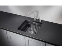 Кухонная мойка GRANULA KS-4501U, ШВАРЦ (чёрный металлик), кварц 