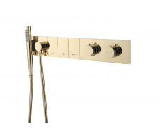 Смеситель ZODIAC THERMO с ручным душем GOLD Boheme 133-SYS-G золото 