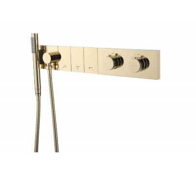 Смеситель ZODIAC THERMO с ручным душем GOLD Boheme 133-SYS-G золото 