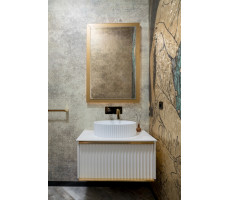 Тумба Armadi Art Canale 80 белая + Золото 843-080-WG 