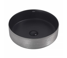 Раковина накладная ABBER Bequem AC2109BS черный матовый с серебром 