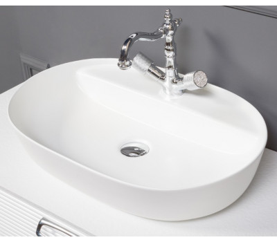 Раковина керамика овальная под смеситель Белая Armadi Art VALLESSI 870 