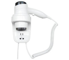 Фен HOTELline настенный белый с розеткой 1800-2200 W, 02012.W, шт NOFER 02012.W 