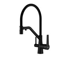 Смеситель Raglo для кухни со съемным гибким изливом, с магнитным фиксатором излива, с подключением фильтра питьевой воды R80.62.06 черный 