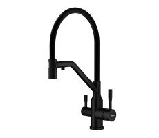 Смеситель Raglo для кухни со съемным гибким изливом, с магнитным фиксатором излива, с подключением фильтра питьевой воды R81.62.06 черный Смеситель Raglo для кухни со съемным гибким изливом, с магнитным фиксатором излива, с подключением фильтра питьевой воды R81.62.06 черный