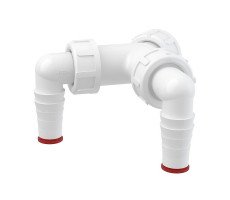 Колено Alcadrain с двумя штуцерами G1"/17–23, с обратными клапанами P148Z 