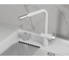 Смеситель для кухни GRANULA 5017, АРКТИК (БЕЛЫЙ) 