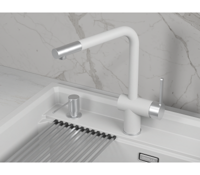 Смеситель для кухни GRANULA 5017, АРКТИК (БЕЛЫЙ) 