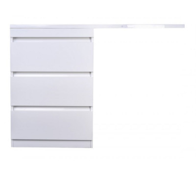 Тумба напольная Style Line Даллас 120 (3 ящ.) Люкс белая, PLUS СС-00002272 