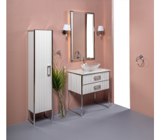 Зеркало Armadi ArtMONACO с подсветкой 70х110см глянец белая +хром 566-WCR 