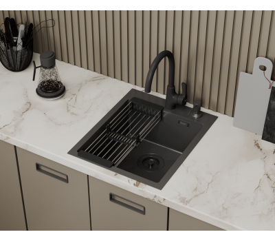 Кухонная мойка D&K нержавеющая сталь графит DKS415006 графит 