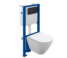 Комплект Cersanit CITY SMART CO DPL EO slim Инсталляция LINK PRO кнопка TWINS пластик черный матовый 68308 белый Комплект Cersanit CITY SMART CO DPL EO slim Инсталляция LINK PRO кнопка TWINS пластик черный матовый 68308 белый