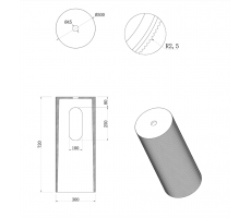 Пьедестал для раковины рифленый Armadi Art SOLE Corian ANTRACIT 801-Base-Rib-A 