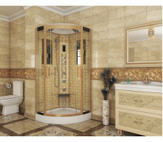 Душевая кабина Niagara Luxe NG-7715G (900x900х2150) низкий поддон стенки ЗОЛОТО  