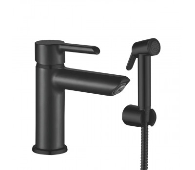 Смеситель для раковины с гигиеническим душем Shevanik S6071H, черный