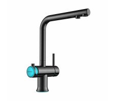 Смеситель для кухни OMOIKIRI Hotaru, цвет-сталь вороненая/голубой 4994029 Смеситель для кухни OMOIKIRI Hotaru, цвет-сталь вороненая/голубой 4994029
