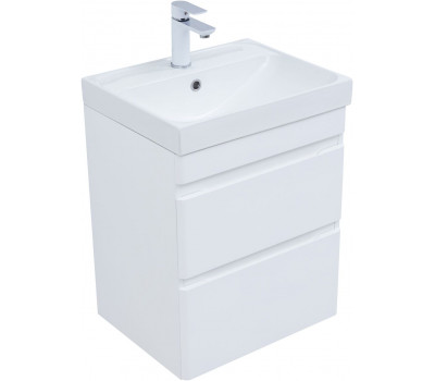 Тумба с раковиной Aquanet Слим 50 2 ящ. цв.белый сатин 00348175 Тумба с раковиной Aquanet Слим 50 2 ящ. цв.белый сатин 00348175