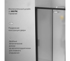 Дверь душевая в нишу AM.PM Gem W90G-100-1-195BM Стекла прозрачное, матовое; профиль черный 
