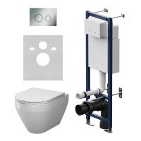 Инсталляция ErgoFit с подвесным унитазом Aquaspin и клавишей AM.PM Spirit V2.0 IS110151.701900 Хром Глянцевое 