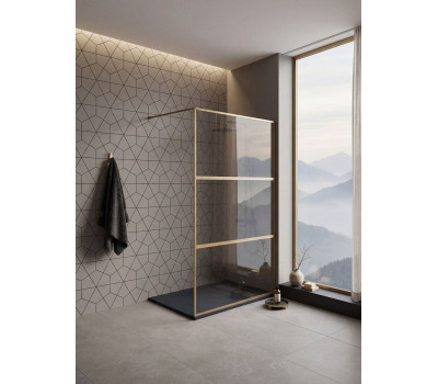 Душевая перегородка Aquanet 80x200 SW-800GST профиль золото, прозрачное стекло Душевая перегородка Aquanet 80x200 SW-800GST профиль золото, прозрачное стекло