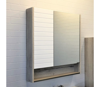 Зеркало-шкаф Comforty Клеон 75 белый/дуб дымчатый 