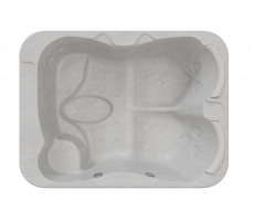 Минибассейн Radomir "МИШЕЛЬ" (серый мрамор), Silver, 2050х1550, рама-подставка, система слива, подголовники. (1-30-0-0-0-0511С) 