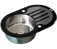Мойка кухонная ZORG Inox Glass GL-7851-OV-BLACK черный 