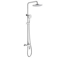 Душевая стойка ABBER Weiss Insel AF8020W без излива, белый-хром 
