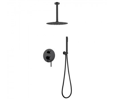 Душевая система ABBER Emotion AF8821B скрытого монтажа без излива, черная матовая 