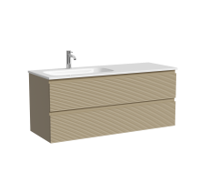 Тумба подвесная SANCOS Folk левая 1190х445х500, c двумя ящиками оснащенными доводчиками, Капучино, арт.FL120LCP 