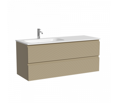 Тумба подвесная SANCOS Folk левая 1190х445х500, c двумя ящиками оснащенными доводчиками, Капучино, арт.FL120LCP 