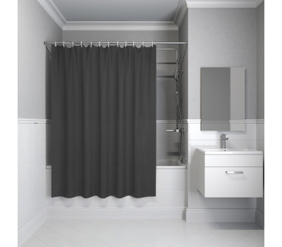 Штора IDDIS для ванной 200x180 см темно-серый PE P03PE18i11 Штора IDDIS для ванной 200x180 см темно-серый PE P03PE18i11