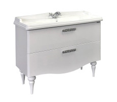 Тумба-умывальник Comforty Монако-100 белый глянец с раковиной Comforty 3310 