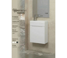 Тумба с раковиной для ванной 40 Uperwood Tanos подвесная белая KTanos40W 